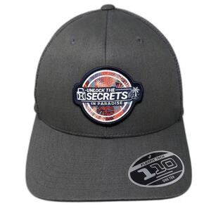 Yupoong Trucker Hat Gray OS Snapback Flexfit 110 Mesh Paradise Patch Adjustable